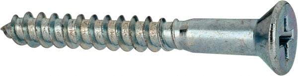 Value Collection - #9, 1-1/2" OAL, Phillips Drive, Flat Head Wood Screw - ASME B18.6.1, Zinc Plated Steel, Grade 2 - Eagle Tool & Supply