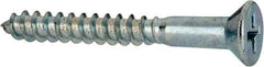 Value Collection - #9, 1-1/2" OAL, Phillips Drive, Flat Head Wood Screw - ASME B18.6.1, Zinc Plated Steel, Grade 2 - Eagle Tool & Supply
