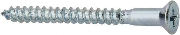 Value Collection - #9, 2" OAL, Phillips Drive, Flat Head Wood Screw - ASME B18.6.1, Zinc Plated Steel, Grade 2 - Eagle Tool & Supply