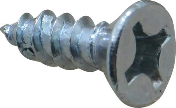 Value Collection - #10, 5/8" OAL, Phillips Drive, Flat Head Wood Screw - Zinc Plated Steel, Grade 2 - Eagle Tool & Supply