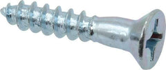 Value Collection - #10, 1" OAL, Phillips Drive, Flat Head Wood Screw - ASME B18.6.1, Zinc Plated Steel, Grade 2 - Eagle Tool & Supply