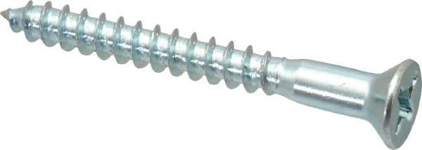 Value Collection - #10, 1-3/4" OAL, Phillips Drive, Flat Head Wood Screw - ASME B18.6.1, Zinc Plated Steel, Grade 2 - Eagle Tool & Supply