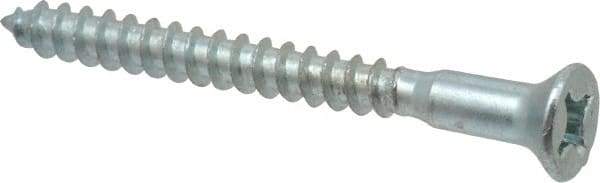 Value Collection - #10, 2" OAL, Phillips Drive, Flat Head Wood Screw - ASME B18.6.1, Zinc Plated Steel, Grade 2 - Eagle Tool & Supply