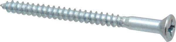 Value Collection - #10, 2-1/2" OAL, Phillips Drive, Flat Head Wood Screw - ASME B18.6.1, Zinc Plated Steel, Grade 2 - Eagle Tool & Supply