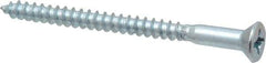 Value Collection - #10, 2-1/2" OAL, Phillips Drive, Flat Head Wood Screw - ASME B18.6.1, Zinc Plated Steel, Grade 2 - Eagle Tool & Supply