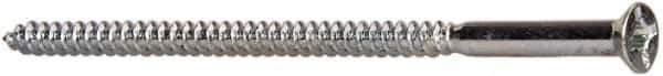 Value Collection - #10, 4" OAL, Phillips Drive, Flat Head Wood Screw - ASME B18.6.1, Zinc Plated Steel, Grade 2 - Eagle Tool & Supply