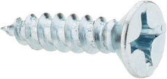 Value Collection - #12, 1" OAL, Phillips Drive, Flat Head Wood Screw - ASME B18.6.1, Zinc Plated Steel, Grade 2 - Eagle Tool & Supply