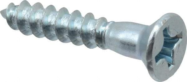 Value Collection - #12, 1-1/4" OAL, Phillips Drive, Flat Head Wood Screw - ASME B18.6.1, Zinc Plated Steel, Grade 2 - Eagle Tool & Supply
