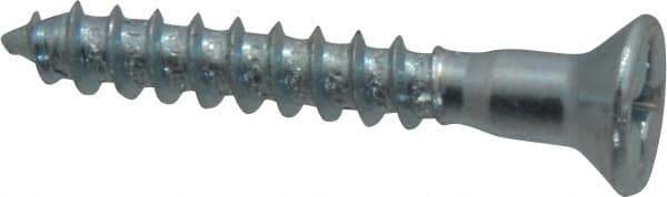 Value Collection - #12, 1-1/2" OAL, Phillips Drive, Flat Head Wood Screw - ASME B18.6.1, Zinc Plated Steel, Grade 2 - Eagle Tool & Supply