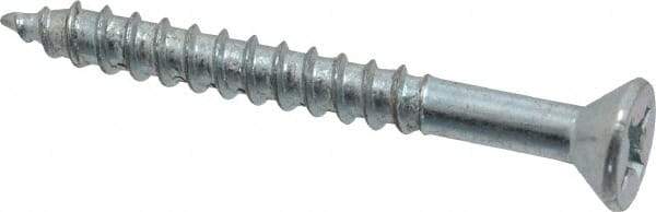 Value Collection - #12, 2" OAL, Phillips Drive, Flat Head Wood Screw - ASME B18.6.1, Zinc Plated Steel, Grade 2 - Eagle Tool & Supply