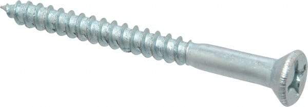 Value Collection - #12, 2-1/2" OAL, Phillips Drive, Flat Head Wood Screw - ASME B18.6.1, Zinc Plated Steel, Grade 2 - Eagle Tool & Supply