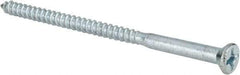 Value Collection - #12, 4" OAL, Phillips Drive, Flat Head Wood Screw - ASME B18.6.1, Zinc Plated Steel, Grade 2 - Eagle Tool & Supply