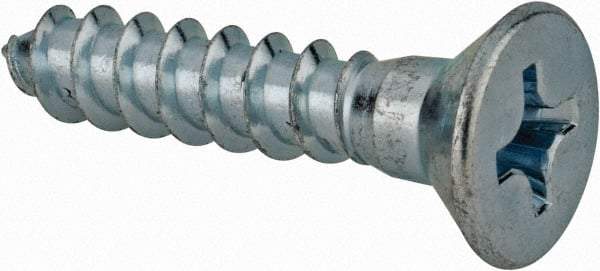 Value Collection - #14, 1-1/4" OAL, Phillips Drive, Flat Head Wood Screw - ASME B18.6.1, Zinc Plated Steel, Grade 2 - Eagle Tool & Supply