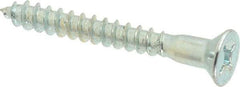 Value Collection - #14, 2" OAL, Phillips Drive, Flat Head Wood Screw - ASME B18.6.1, Zinc Plated Steel, Grade 2 - Eagle Tool & Supply