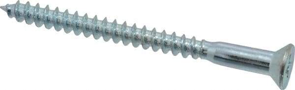Value Collection - #14, 3" OAL, Phillips Drive, Flat Head Wood Screw - ASME B18.6.1, Zinc Plated Steel, Grade 2 - Eagle Tool & Supply