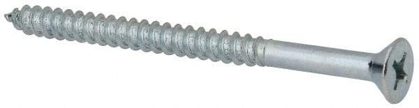 Value Collection - #14, 3-1/2" OAL, Phillips Drive, Flat Head Wood Screw - ASME B18.6.1, Zinc Plated Steel, Grade 2 - Eagle Tool & Supply