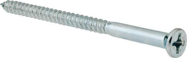 Value Collection - #14, 4" OAL, Phillips Drive, Flat Head Wood Screw - ASME B18.6.1, Zinc Plated Steel, Grade 2 - Eagle Tool & Supply