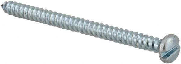 Made in USA - #6 Pan Head Slotted Sheet Metal Screw - Steel, 2" Length Under Head, Grade 2 - Eagle Tool & Supply