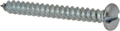 Value Collection - #8 Pan Head Slotted Sheet Metal Screw - Steel, 1-1/2" Length Under Head, Grade 2 - Eagle Tool & Supply
