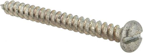 Value Collection - #10 Pan Head Slotted Sheet Metal Screw - Steel, 2" Length Under Head, Grade 2 - Eagle Tool & Supply
