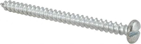 Value Collection - #10 Pan Head Slotted Sheet Metal Screw - Steel, 2-1/2" Length Under Head, Grade 2 - Eagle Tool & Supply