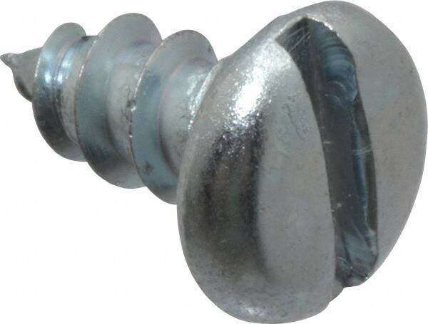 Value Collection - #12 Pan Head Slotted Sheet Metal Screw - Steel, 1/2" Length Under Head, Grade 2 - Eagle Tool & Supply