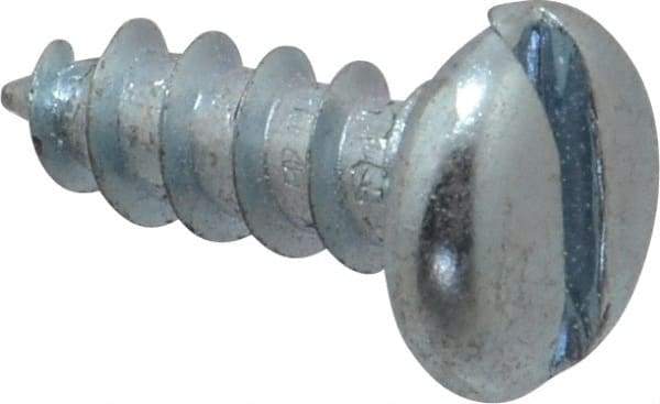 Value Collection - #12 Pan Head Slotted Sheet Metal Screw - Steel, 5/8" Length Under Head, Grade 2 - Eagle Tool & Supply