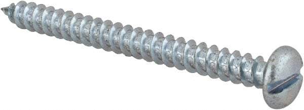 Value Collection - #12 Pan Head Slotted Sheet Metal Screw - Steel, 2-1/2" Length Under Head, Grade 2 - Eagle Tool & Supply