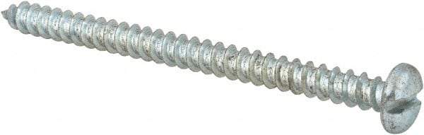 Made in USA - #12 Pan Head Slotted Sheet Metal Screw - Steel, 3" Length Under Head, Grade 2 - Eagle Tool & Supply