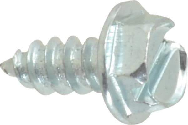 Value Collection - #8 Hex Washer Head Slotted Sheet Metal Screw - Steel, 3/8" Length Under Head, Grade 2 - Eagle Tool & Supply