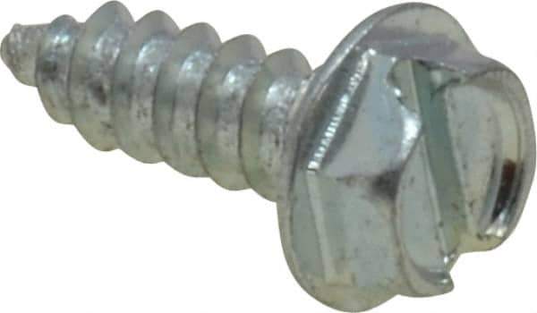 Value Collection - #8 Hex Washer Head Slotted Sheet Metal Screw - Steel, 1/2" Length Under Head, Grade 2 - Eagle Tool & Supply