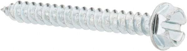 Value Collection - #8 Hex Washer Head Slotted Sheet Metal Screw - Steel, 1-1/2" Length Under Head, Grade 2 - Eagle Tool & Supply