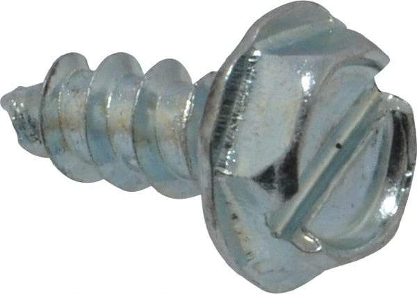 Value Collection - #10 Hex Washer Head Slotted Sheet Metal Screw - Steel, 1/2" Length Under Head, Grade 2 - Eagle Tool & Supply