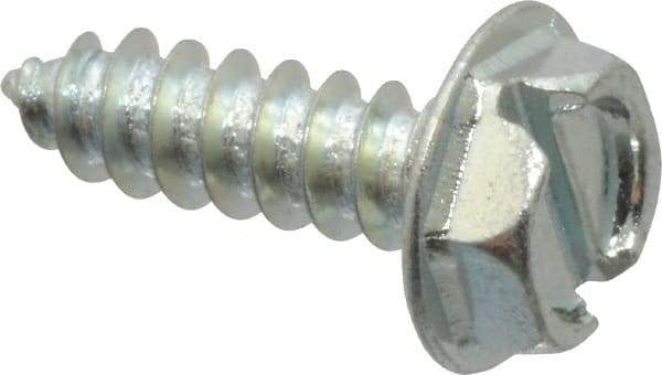 Value Collection - #10 Hex Washer Head Slotted Sheet Metal Screw - Steel, 5/8" Length Under Head, Grade 2 - Eagle Tool & Supply