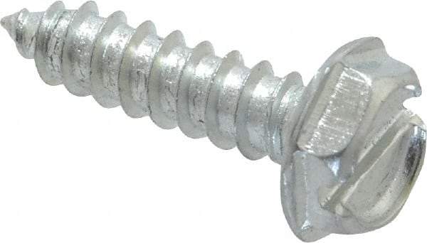 Value Collection - #10 Hex Washer Head Slotted Sheet Metal Screw - Steel, 3/4" Length Under Head, Grade 2 - Eagle Tool & Supply