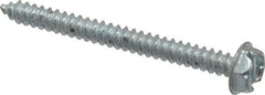 Value Collection - #10 Hex Washer Head Slotted Sheet Metal Screw - Steel, 2" Length Under Head, Grade 2 - Eagle Tool & Supply