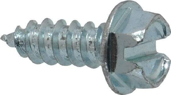 Value Collection - #12 Hex Washer Head Slotted Sheet Metal Screw - Steel, 5/8" Length Under Head, Grade 2 - Eagle Tool & Supply