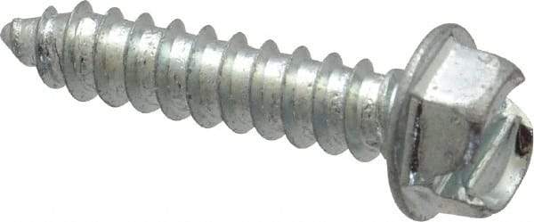 Value Collection - #12 Hex Washer Head Slotted Sheet Metal Screw - Steel, 1" Length Under Head, Grade 2 - Eagle Tool & Supply