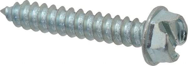 Value Collection - #12 Hex Washer Head Slotted Sheet Metal Screw - Steel, 1-1/4" Length Under Head, Grade 2 - Eagle Tool & Supply