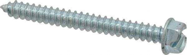 Value Collection - #12 Hex Washer Head Slotted Sheet Metal Screw - Steel, 2" Length Under Head, Grade 2 - Eagle Tool & Supply