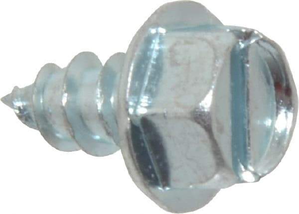 Value Collection - #14 Hex Washer Head Slotted Sheet Metal Screw - Steel, 1/2" Length Under Head, Grade 2 - Eagle Tool & Supply