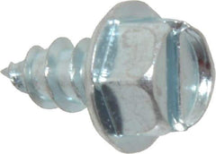 Value Collection - #14 Hex Washer Head Slotted Sheet Metal Screw - Steel, 1/2" Length Under Head, Grade 2 - Eagle Tool & Supply