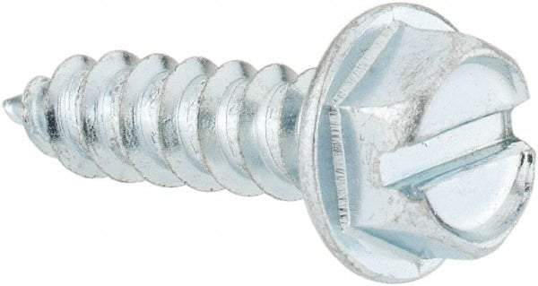 Value Collection - #14 Hex Washer Head Slotted Sheet Metal Screw - Steel, 1" Length Under Head, Grade 2 - Eagle Tool & Supply