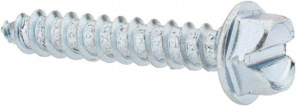 Value Collection - #14 Hex Washer Head Slotted Sheet Metal Screw - Steel, 1-1/2" Length Under Head, Grade 2 - Eagle Tool & Supply