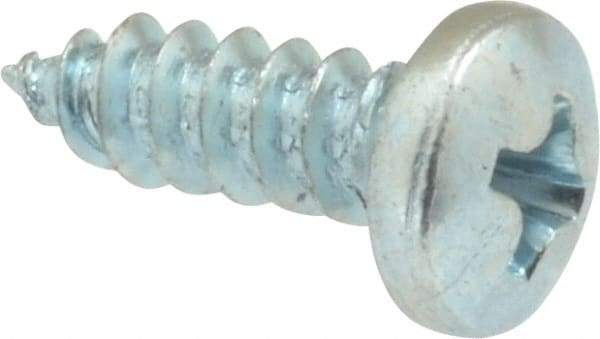 Value Collection - #8 Pan Head Phillips Sheet Metal Screw - Steel, 1/2" Length Under Head, Grade 2 - Eagle Tool & Supply