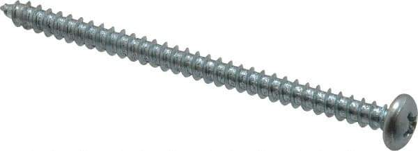 Value Collection - #8 Pan Head Phillips Sheet Metal Screw - Steel, 2-1/2" Length Under Head, Grade 2 - Eagle Tool & Supply