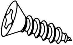 Value Collection - #4 Flat Head Phillips Sheet Metal Screw - Steel, 1" OAL, Grade 2 - Eagle Tool & Supply