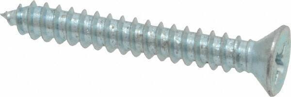 Value Collection - #8 Flat Head Phillips Sheet Metal Screw - Steel, 1-1/4" OAL, Grade 2 - Eagle Tool & Supply