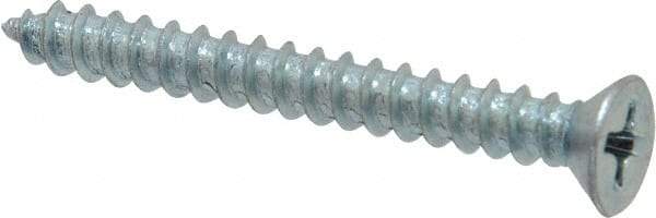 Value Collection - #8 Flat Head Phillips Sheet Metal Screw - Steel, 1-1/2" OAL, Grade 2 - Eagle Tool & Supply