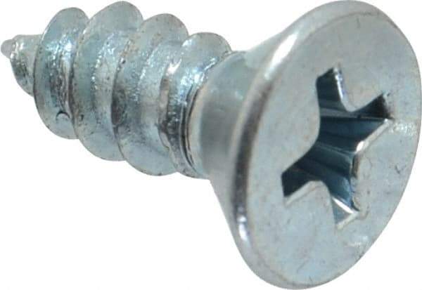 Value Collection - #10 Flat Head Phillips Sheet Metal Screw - Steel, 1/2" OAL, Grade 2 - Eagle Tool & Supply